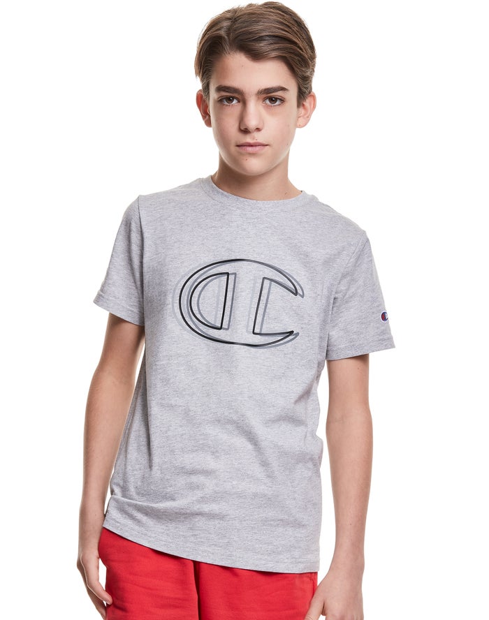 Camiseta Champion Niño - Vibrating C Logo ( Gris ) 9730824-LT